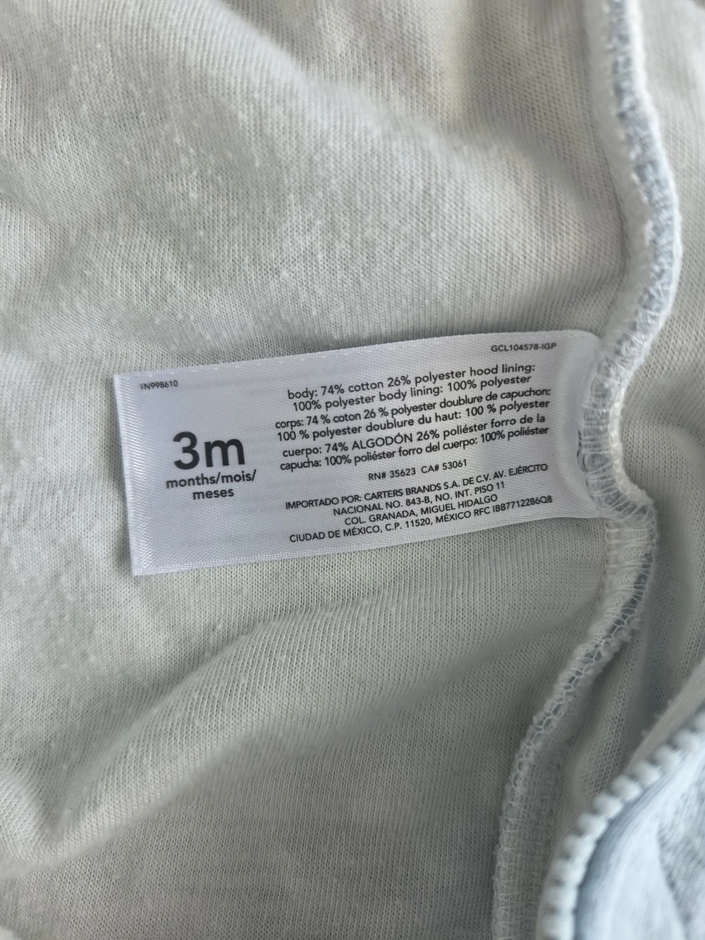 Carter's Baby Quilted Pram Snowsuit 3 Months Blue Hooded Bunting Sherpa Lined